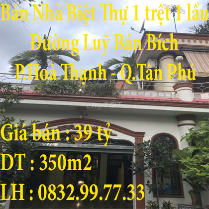 Bán Nhà Biệt Thự Quận Tân Phú
