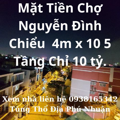Bán nhà Mặt Tiền gần Chợ Nguyễn Đình Chiểu 4m x 10m 5 tầng Chỉ 10 tỷ P4 Phú Nhuận.