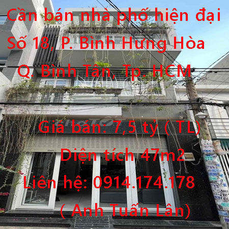 Cần bán nhà phố hiện đại-18, Phường Bình Hưng Hòa, Quận Bình Tân, Tp Hồ Chí Minh