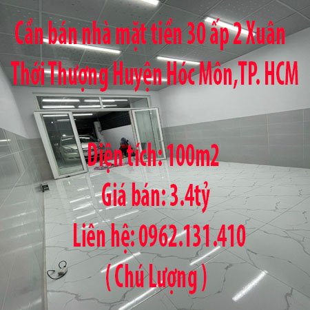 Cần bán nhà mặt tiền 30 ấp 2 Xuân Thới Thượng Huyện Hóc Môn Hồ Chí Minh