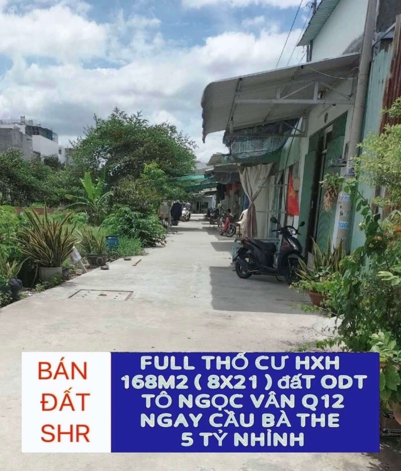 Bán đất hxh full thổ cư 168m2 (8x21) Tô Ngọc Vân Q12 , ngay cầu Bà The , giáp Gò Vấp, 5ty7 0932030061