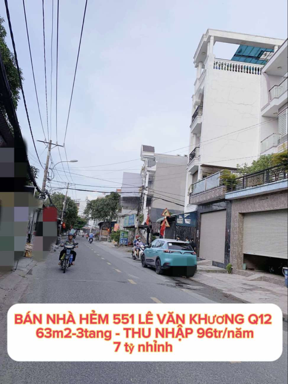 Bán nhà hẻm 551 Lê Văn Khương Q12 , 63m2-3tang , Thu nhập 96tr/năm - 7 tỷ nhỉnh 0932030061