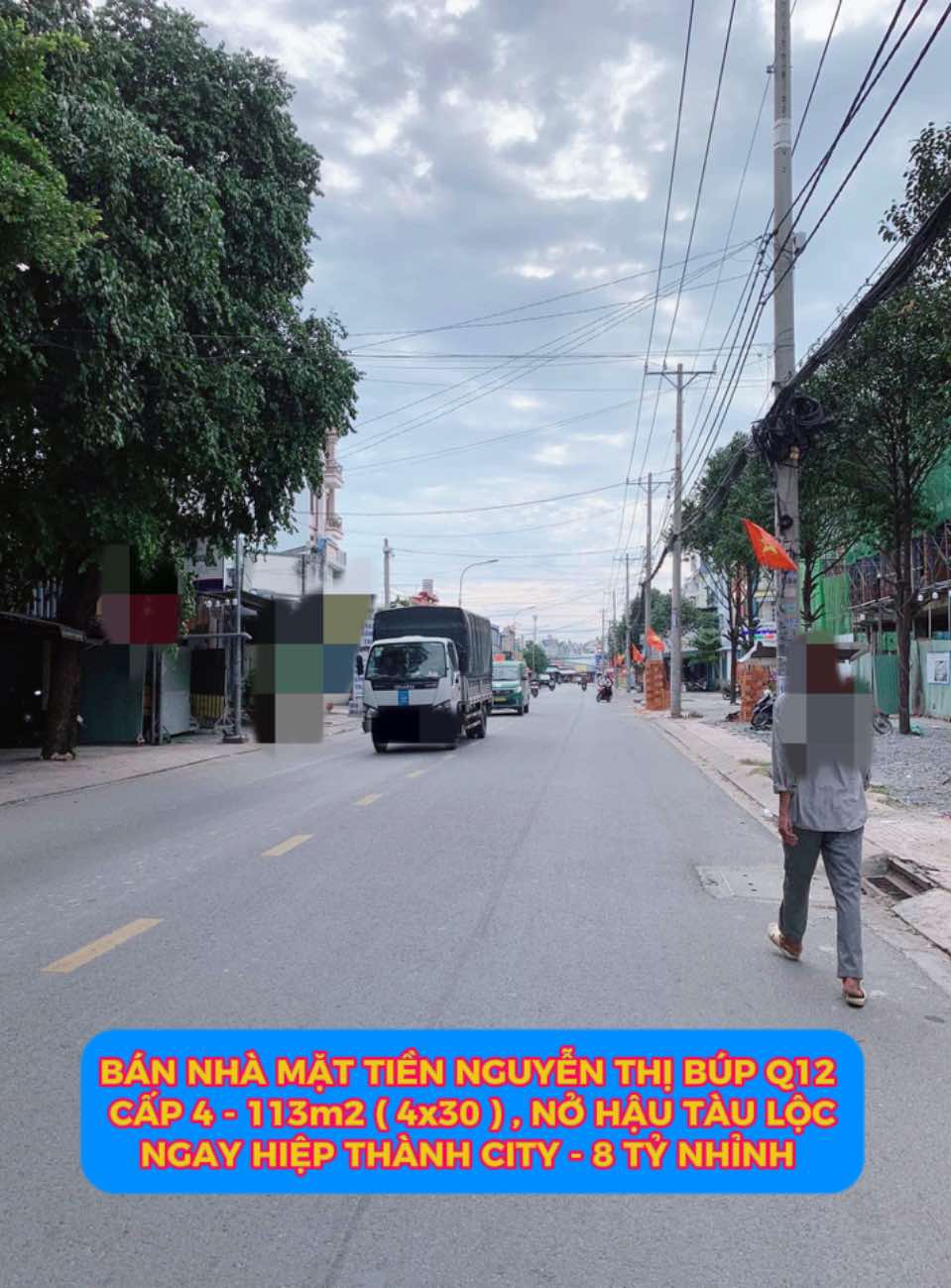 Bán nhà mặt tiền Nguyễn Thị Búp Q12 , cấp 4 -113m2 ( 4x30 ) nở hậu tài lộc , 8 tỷ nhỉnh 0932030061