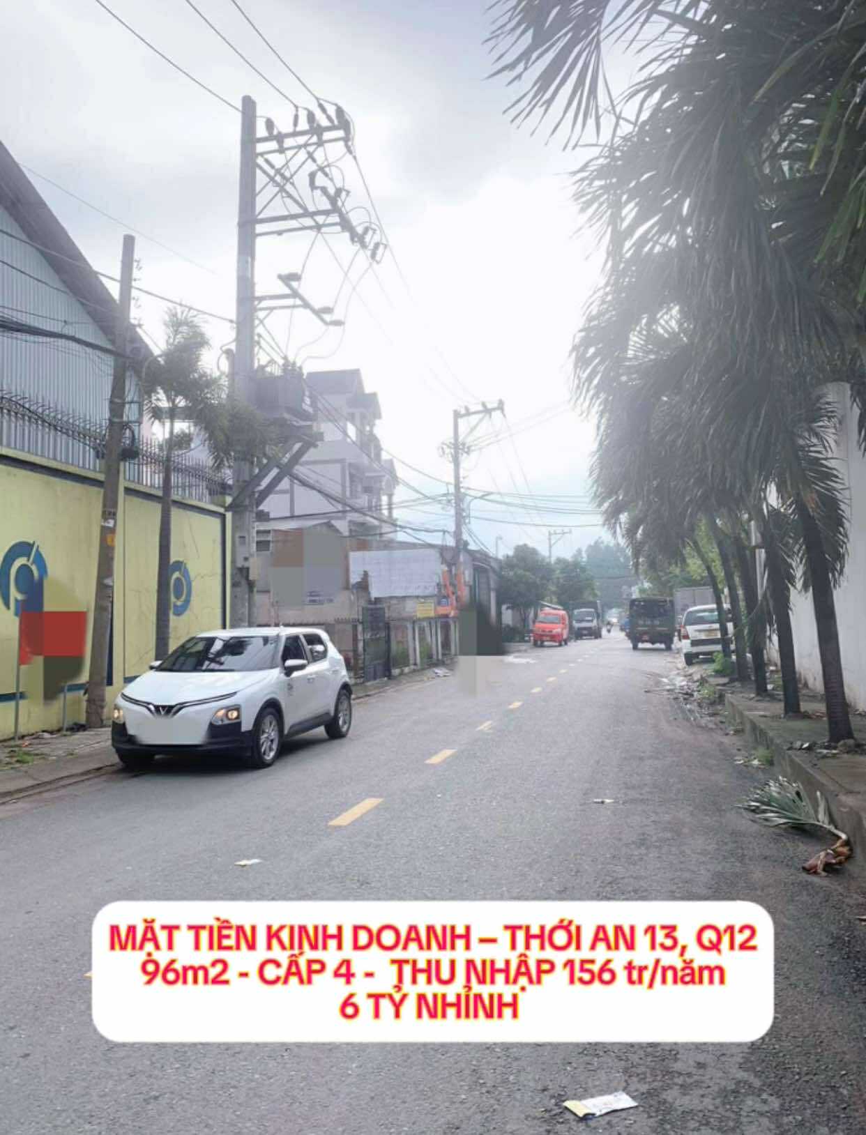 Mặt tiền kinh doanh Thới An 13 Q12 - 96m2 cấp 4 , thu nhập 156 tr/năm - 6 tỷ nhỉnh 0932030061