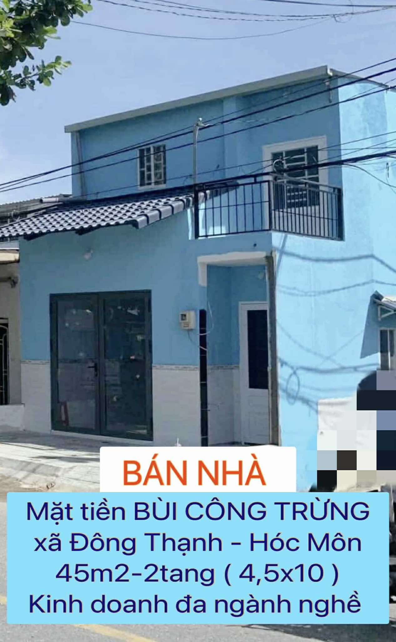 Nhà mặt tiền Bùi Công Trừng Hóc Môn 45m2-2PN-2WC , ngay cầu Bà Năm , kd đa ngành - 1 tỷ nhỉnh 0932030061