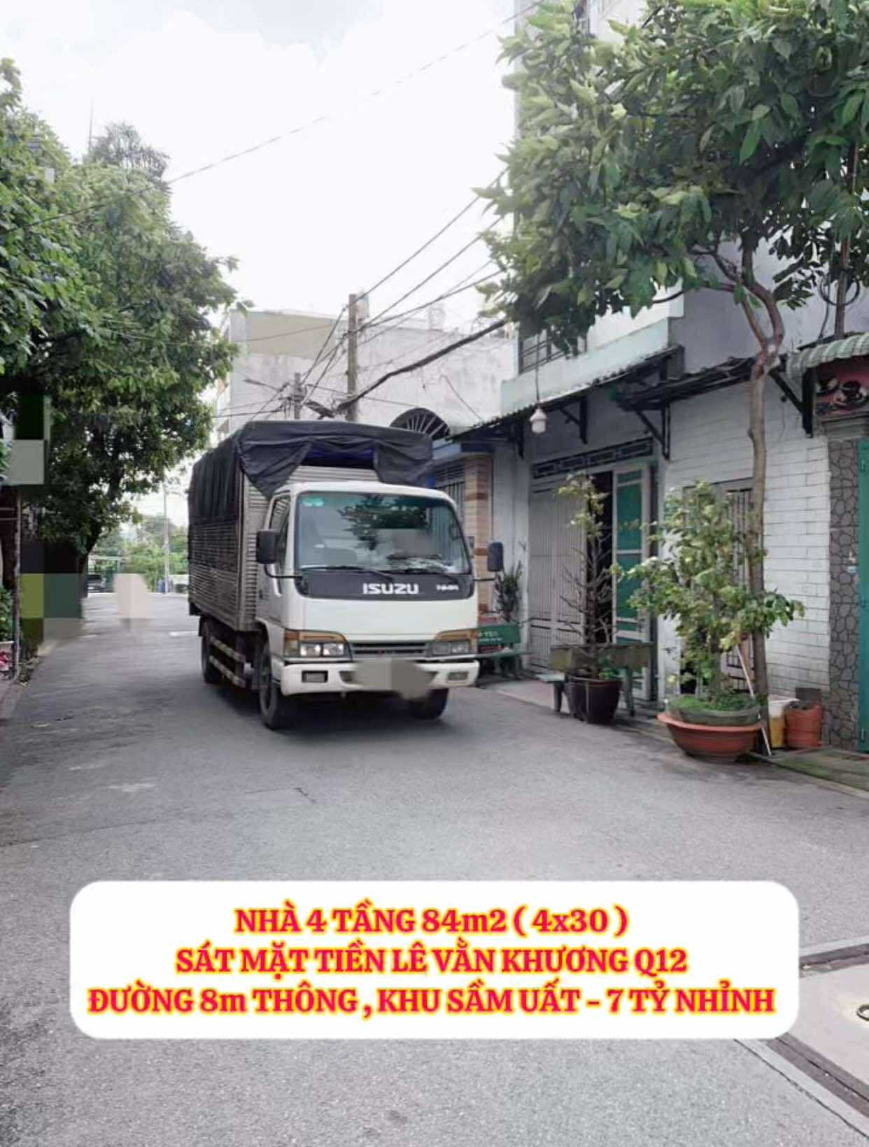 Nhà 4 tầng 84m2 (4x30) sát mt Lê Văn Khương Q12 - đường 8m thông - 7 tỷ nhỉnh 0932030061